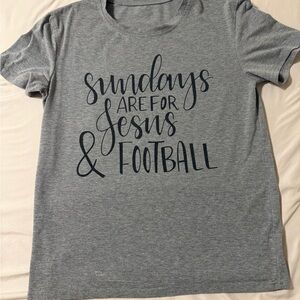 Gray Football Sunday T-Shirt with Fun Print